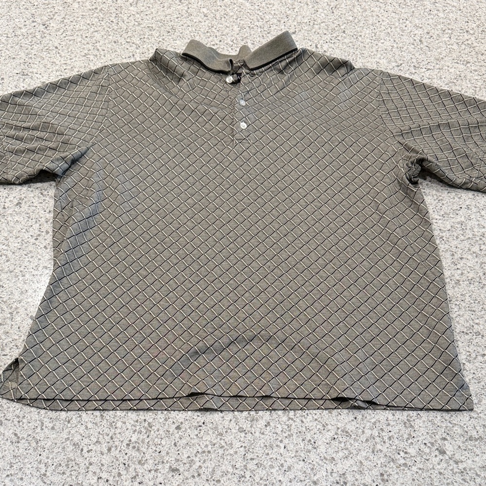 Diamond Pattern Gray Men's Polo Shirt